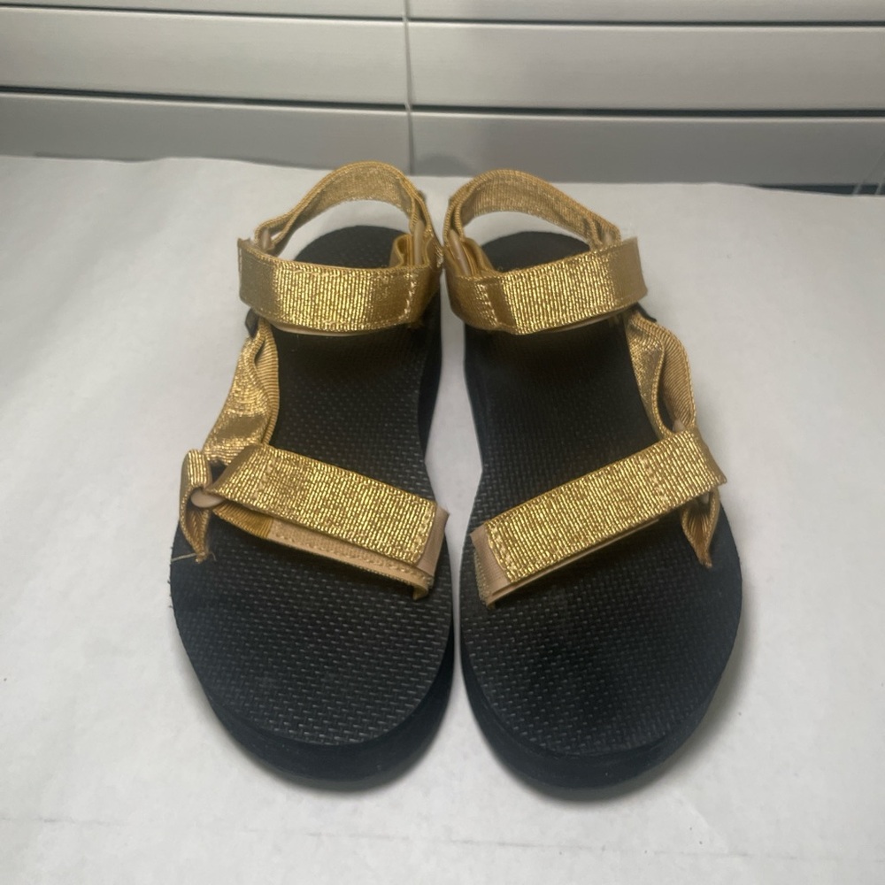 Teva Platform Gold and Black Sandals
